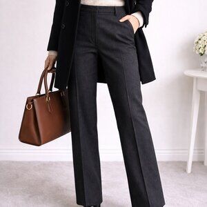 Ralph Lauren Grey Wool Straight Leg Dress Pants Womens Size 6
